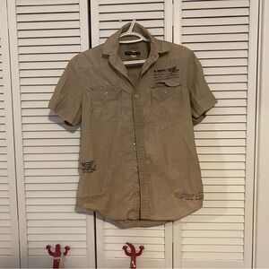 18 Minutes Private Member Blue Collar Men’s Button Up shirt